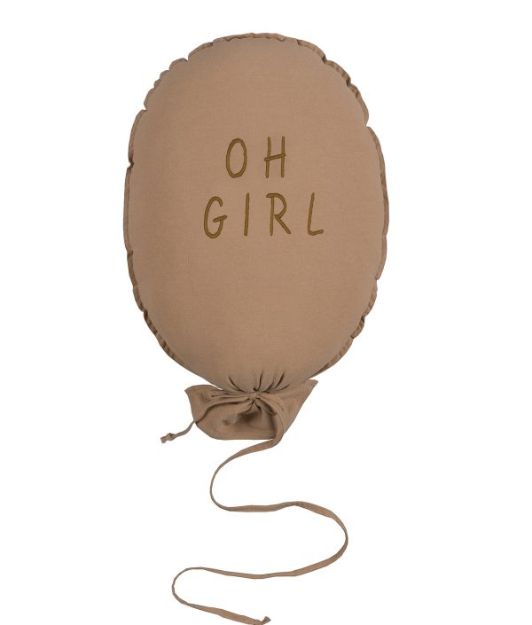 Väggdekoration och kudde, Oh girl-karamell
