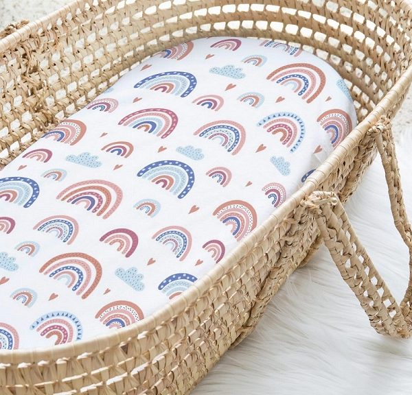 Dra-på-lakan till vagn/vagga, Happy rainbow