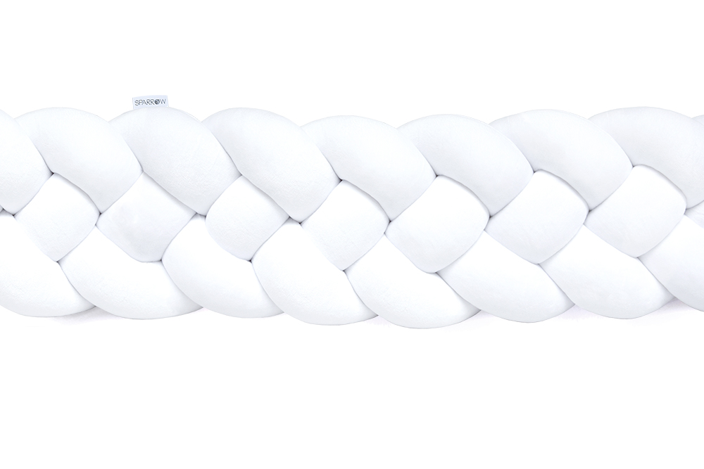 Spjälsängsskydd flätad, Vit - Bild 3