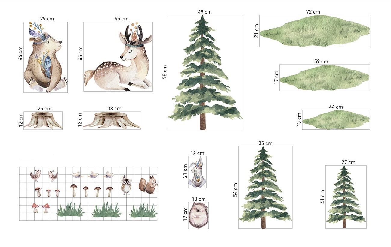 Väggklistermärken, Big forest friends - Bild 3