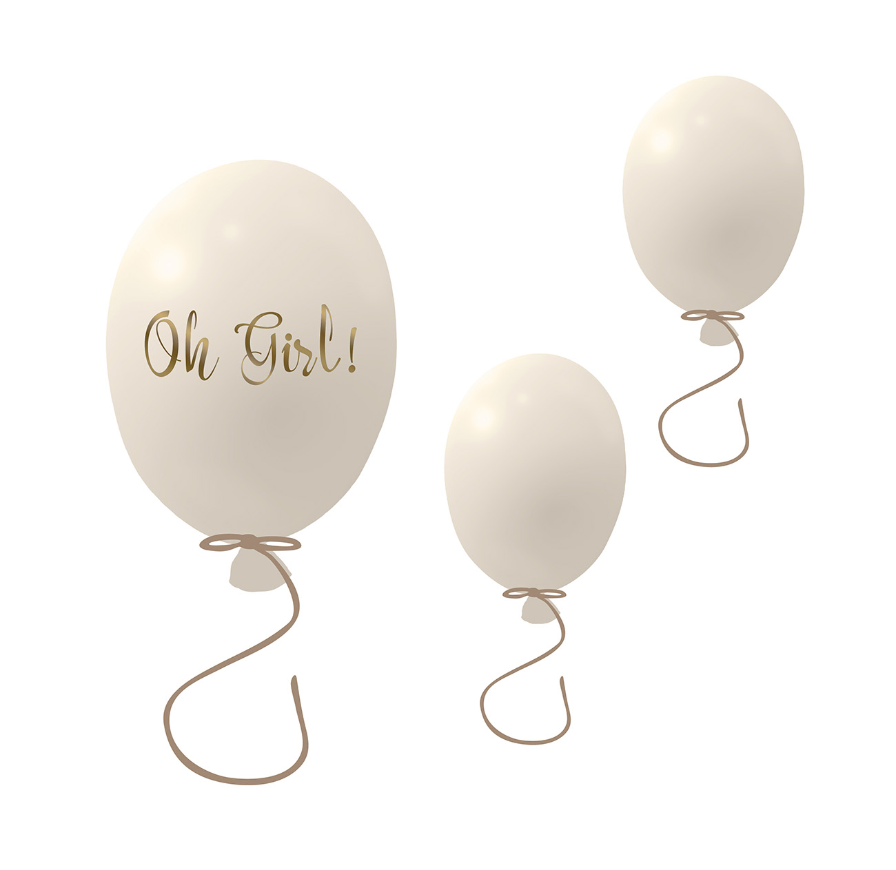 Väggklistermärke partyballonger 3-pack, cream - Bild 2