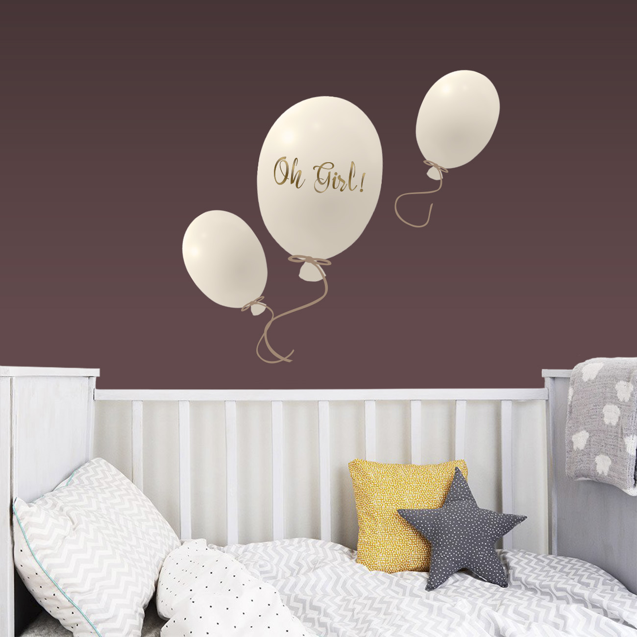 Väggklistermärke partyballonger 3-pack, cream - Bild 6