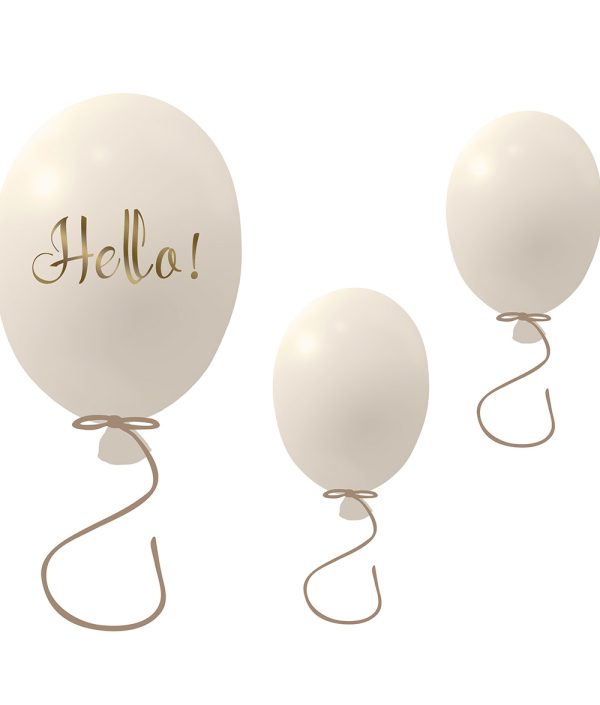 Väggklistermärke partyballonger 3-pack, cream