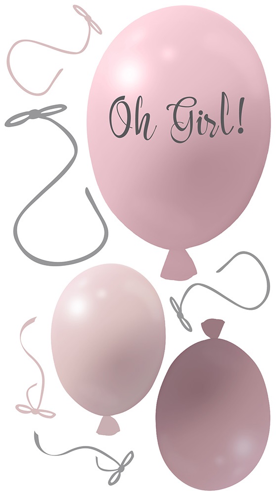 Väggklistermärke partyballonger 3-pack, rose - Bild 9