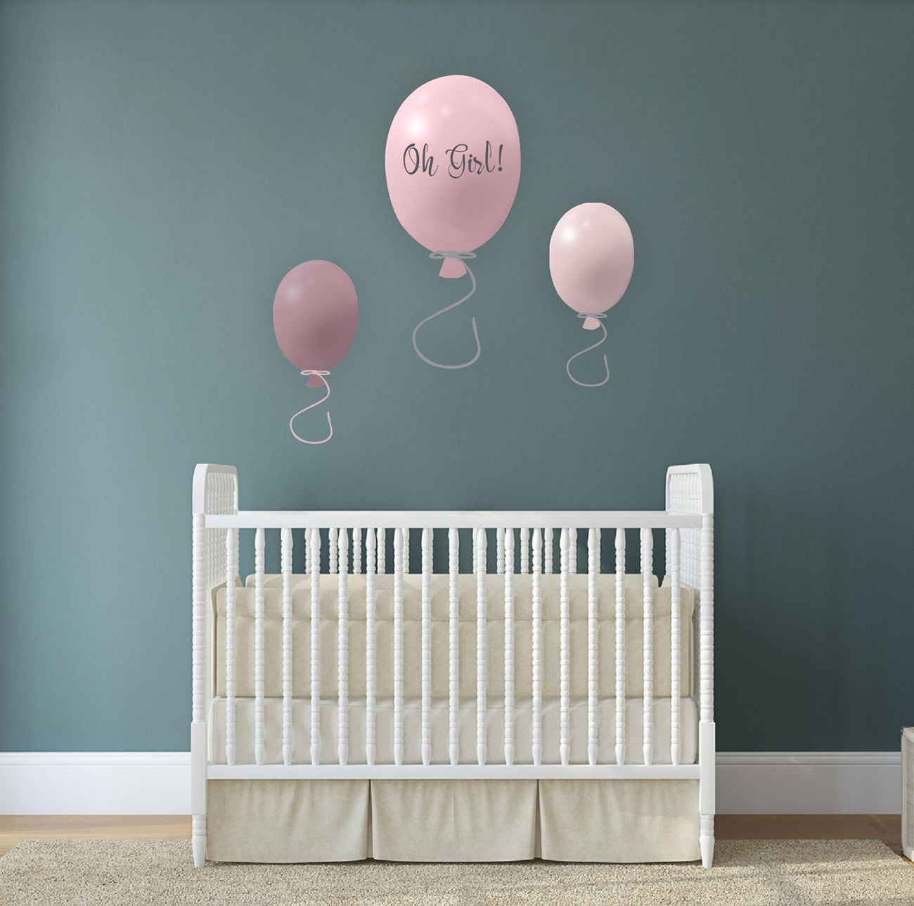 Väggklistermärke partyballonger 3-pack, rose - Bild 5