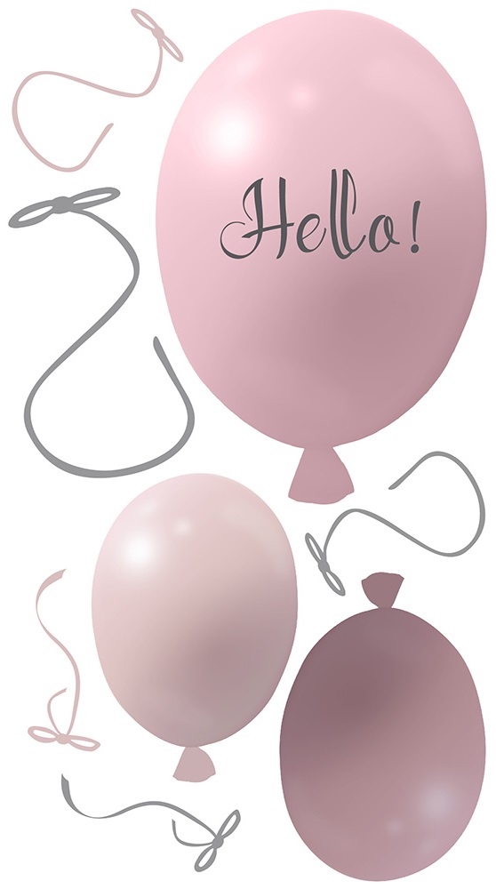 Väggklistermärke partyballonger 3-pack, rose - Bild 8
