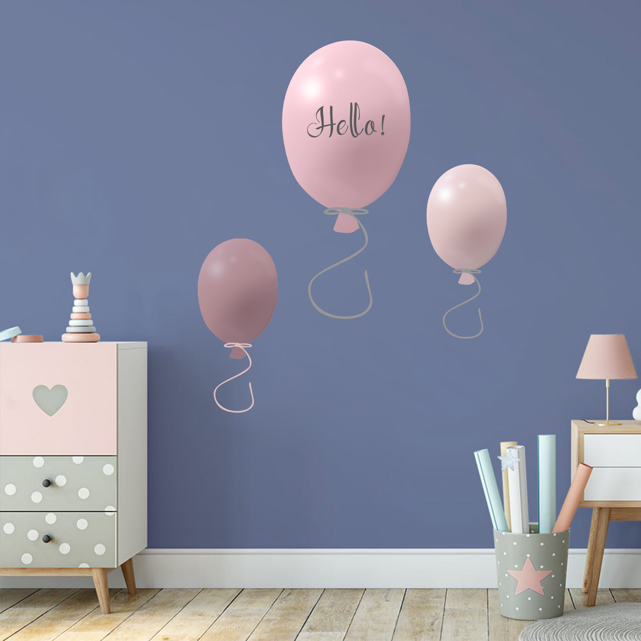 Väggklistermärke partyballonger 3-pack, rose - Bild 6