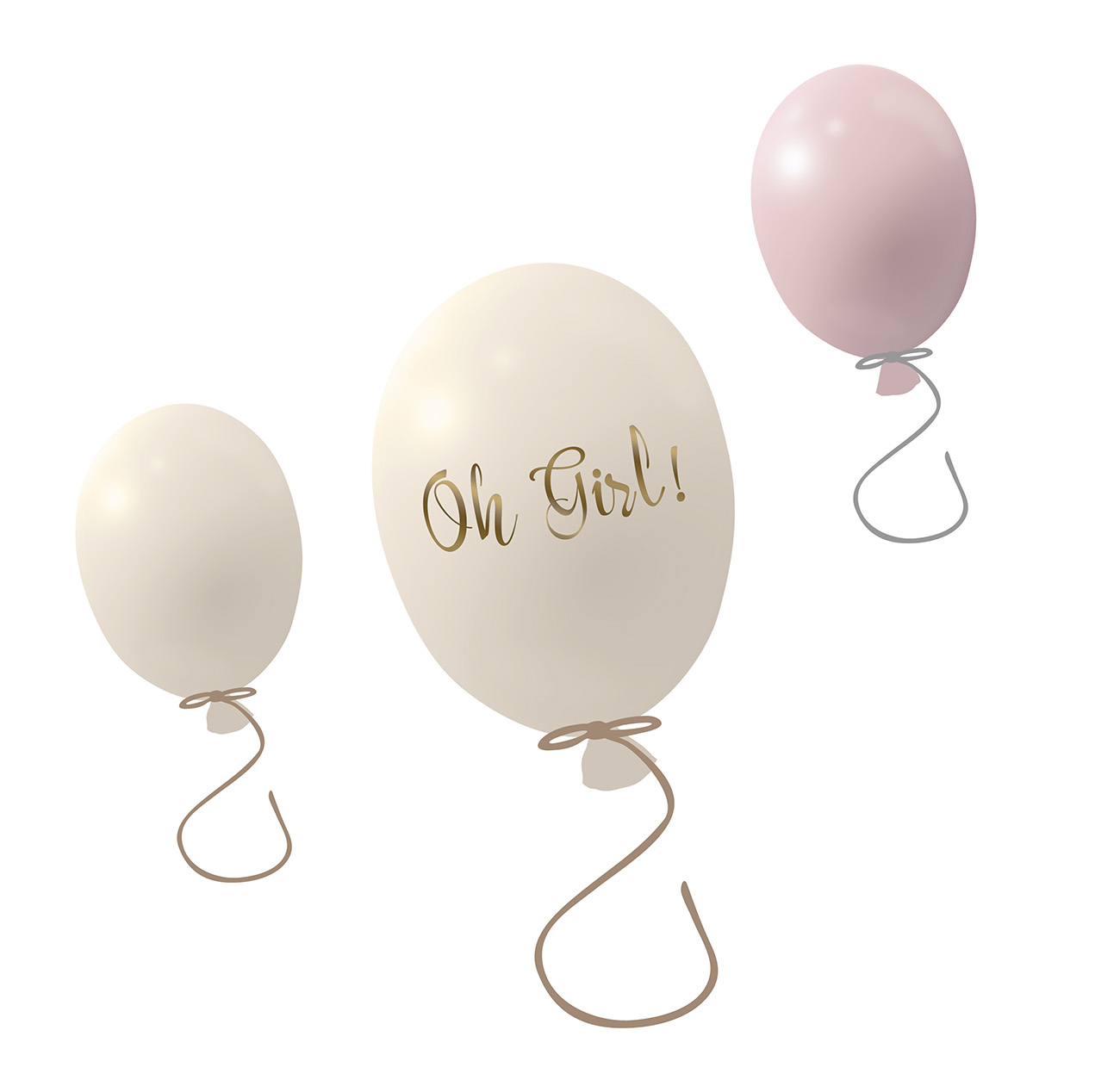 Väggklistermärke partyballonger 3-pack, rose cream - Bild 2