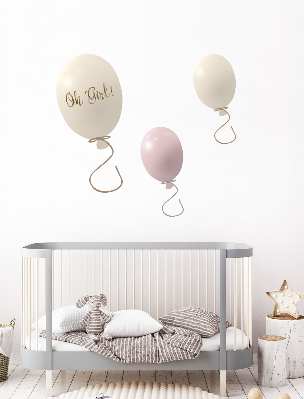 Väggklistermärke partyballonger 3-pack, rose cream - Bild 6