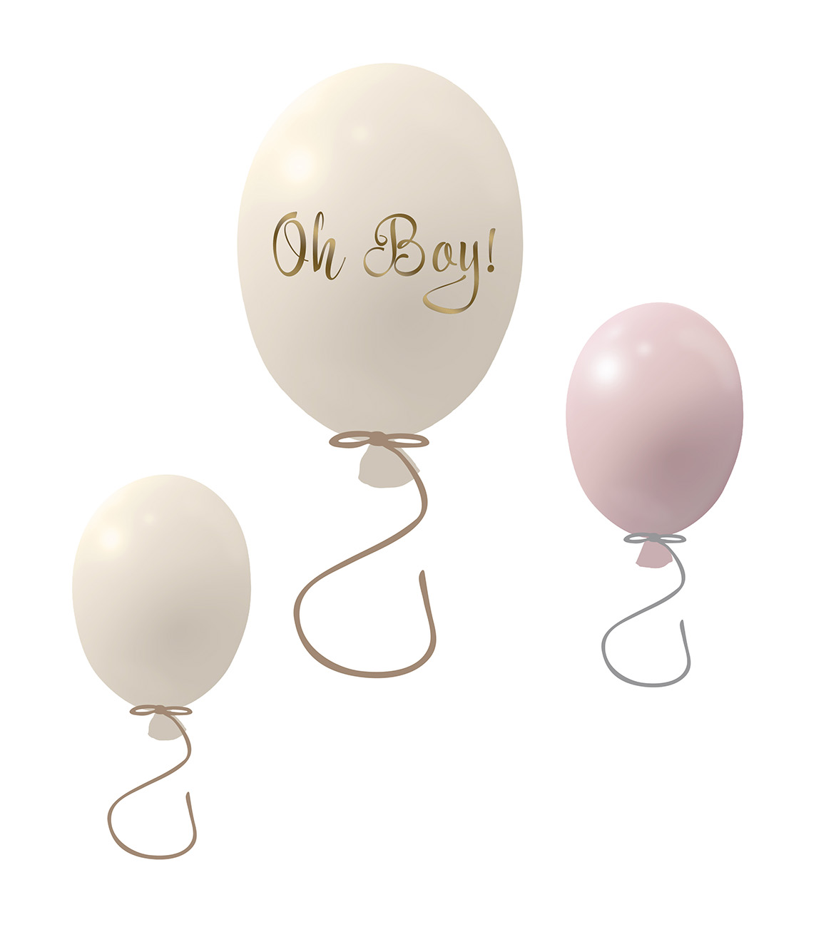 Väggklistermärke partyballonger 3-pack, rose cream - Bild 3