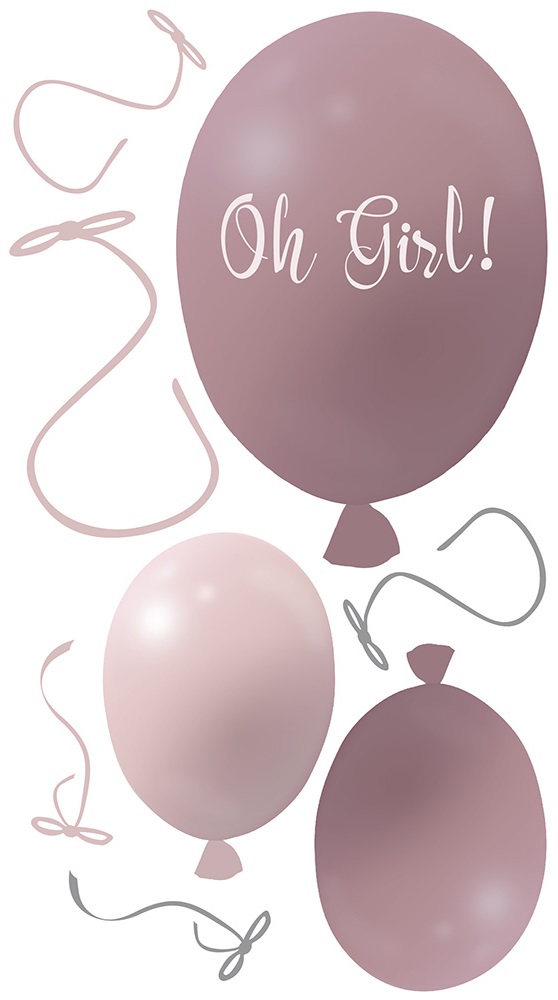 Väggklistermärke partyballonger 3-pack, dusty pink - Bild 8