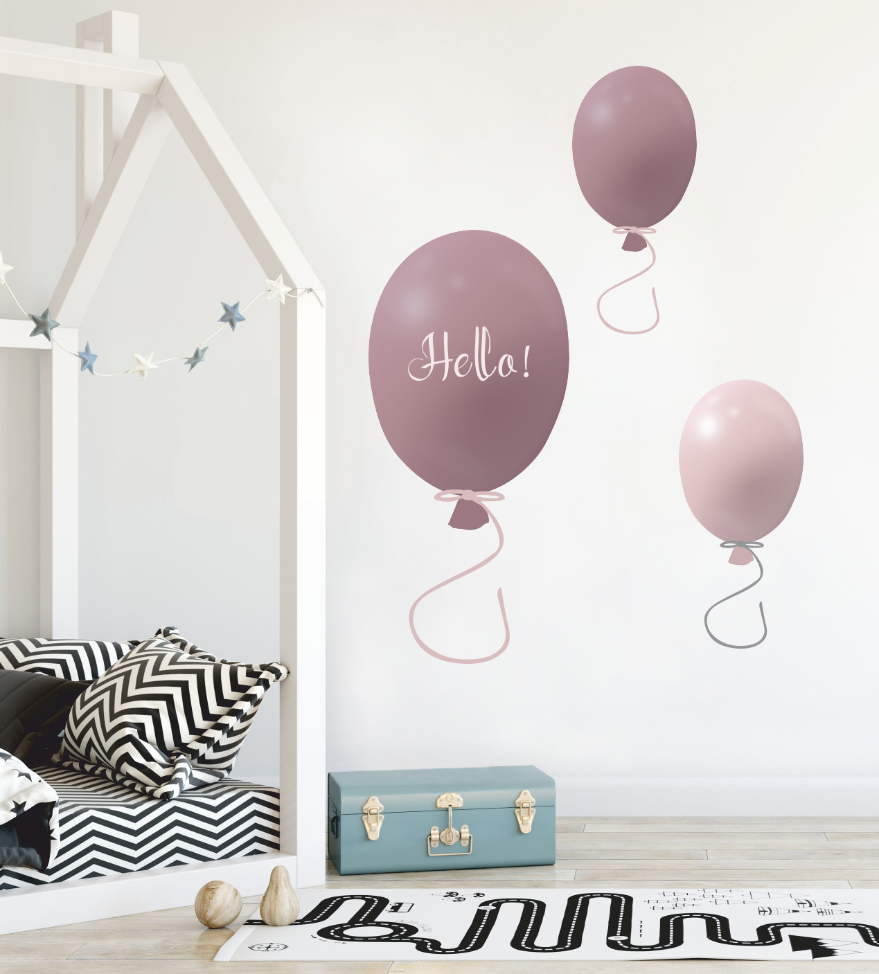 Väggklistermärke partyballonger 3-pack, dusty pink - Bild 5