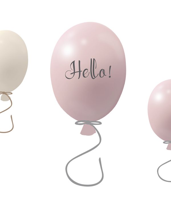 Väggklistermärke partyballonger 3-pack, powder rose