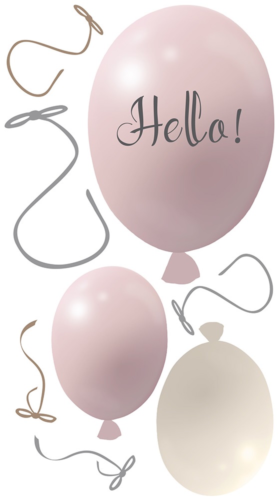 Väggklistermärke partyballonger 3-pack, powder rose - Bild 7