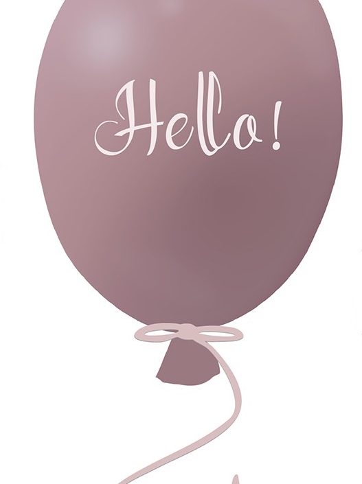 Väggklistermärke partyballong Hello, dusty pink