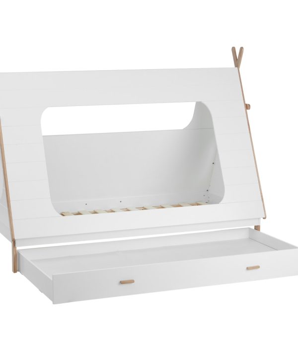 Vit hussäng tipi 90x200 med förvaringslådor