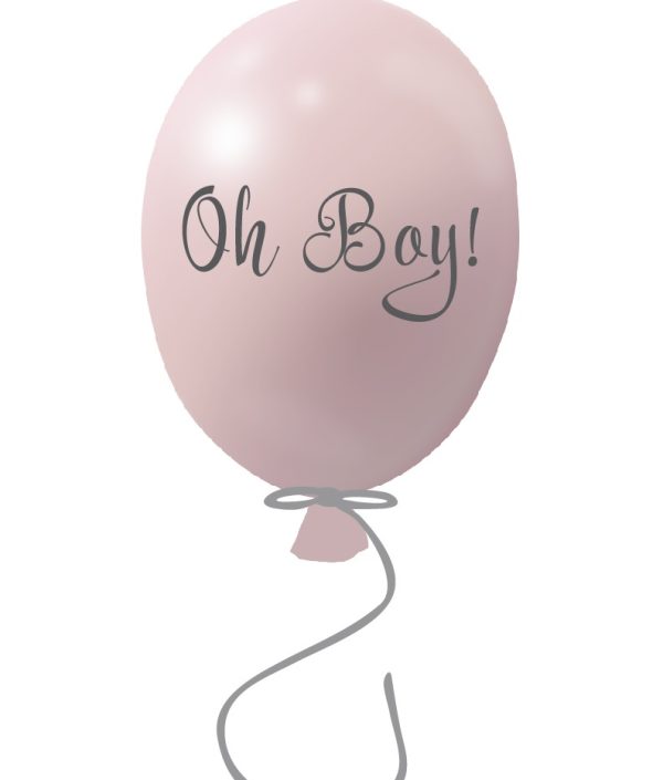 Väggklistermärke partyballong Oh boy, powder rose