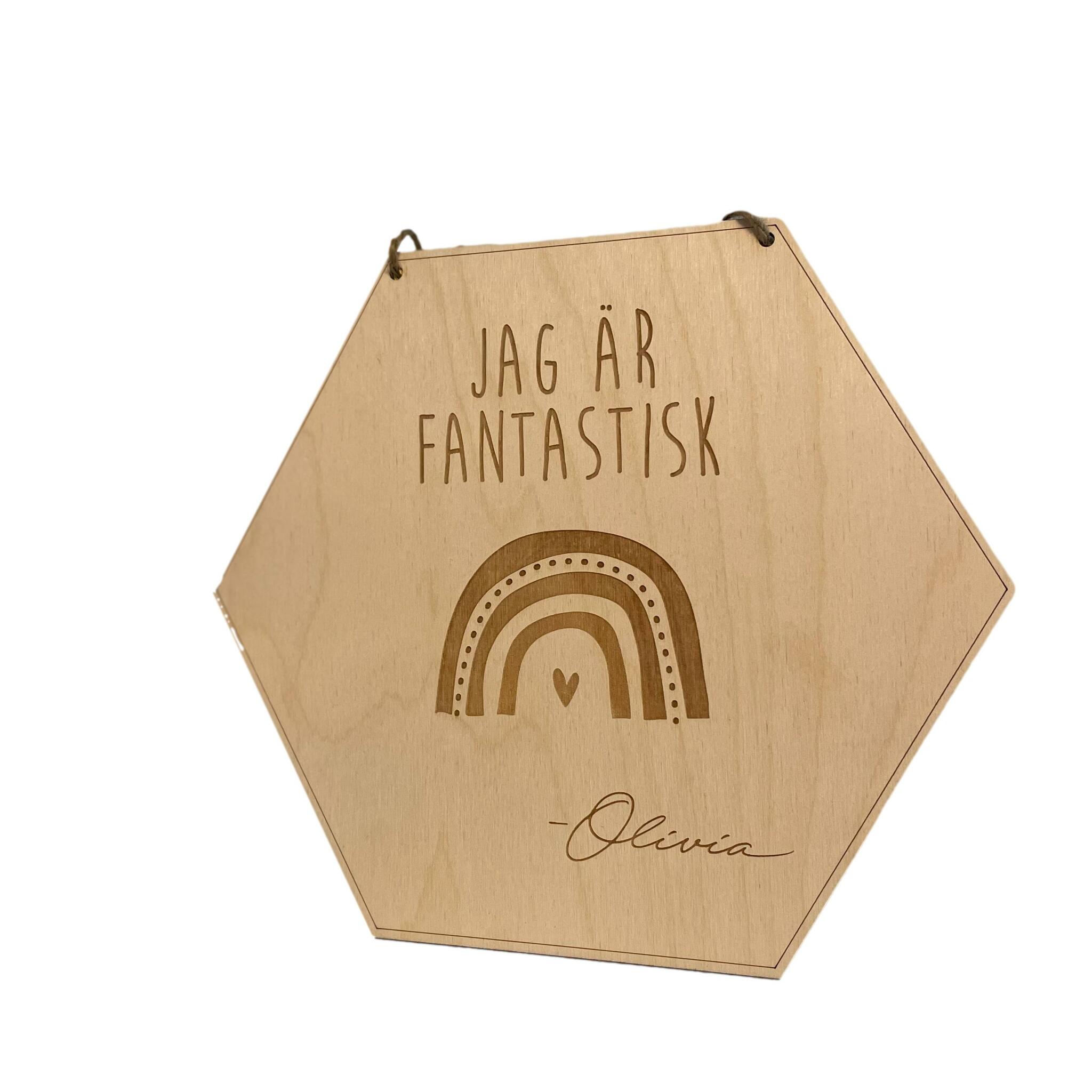 Pepptavla i trä med egen text