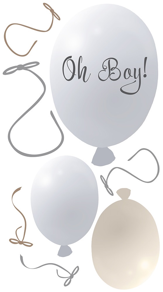 Väggklistermärke partyballonger 3-pack, grey - Bild 10