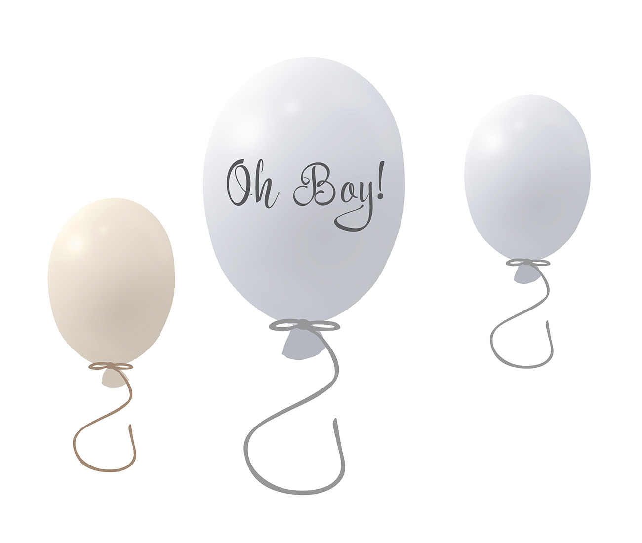Väggklistermärke partyballonger 3-pack, grey - Bild 3