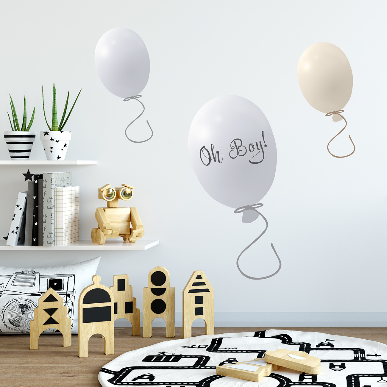 Väggklistermärke partyballonger 3-pack, grey - Bild 7