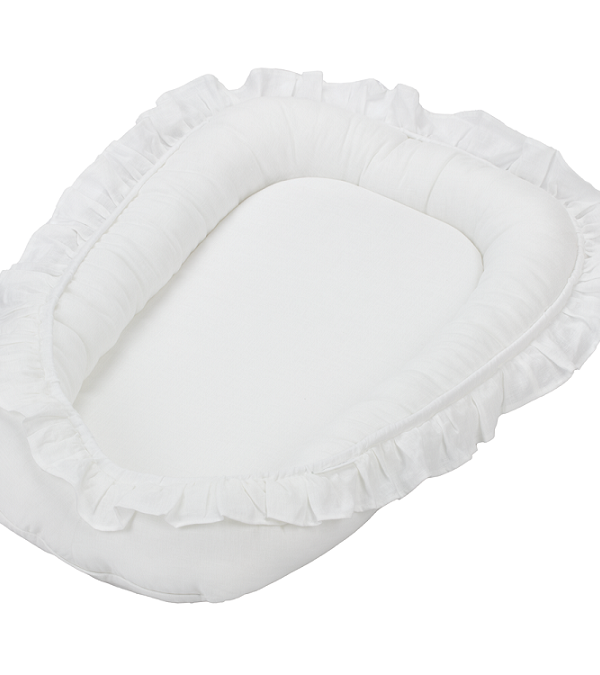 Cotton & Sweets, vit babynest i 100 % linne