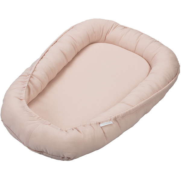 Cotton & Sweets, puderrosa klassisk babynest i 100 % linne