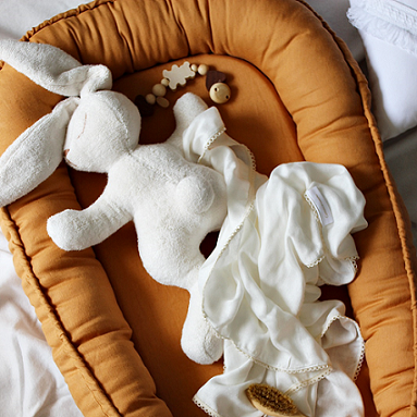Cotton & Sweets, caramel klassisk babynest i 100 % linne - Bild 2