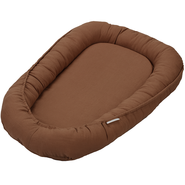 Cotton & Sweets, choklad klassisk babynest i 100 % linne
