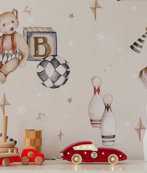 Dekornik, tapet Teddy Bears Beige