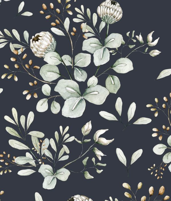 Dekornik, tapet Clover Navy Blue