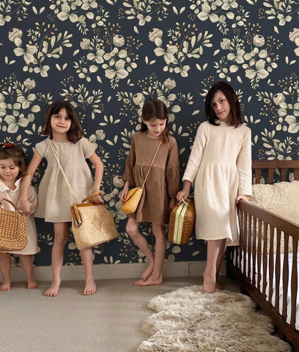 Dekornik, tapet Clover Navy Blue