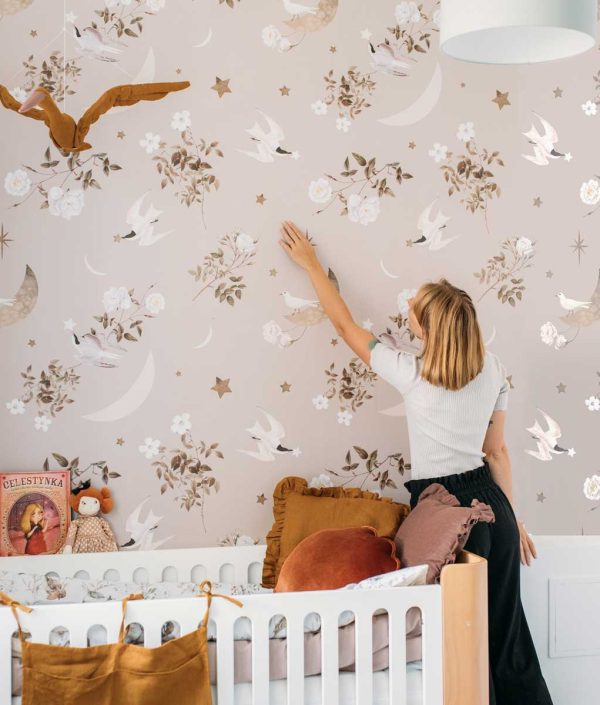 Dekornik, tapet Birds in the Night Sky