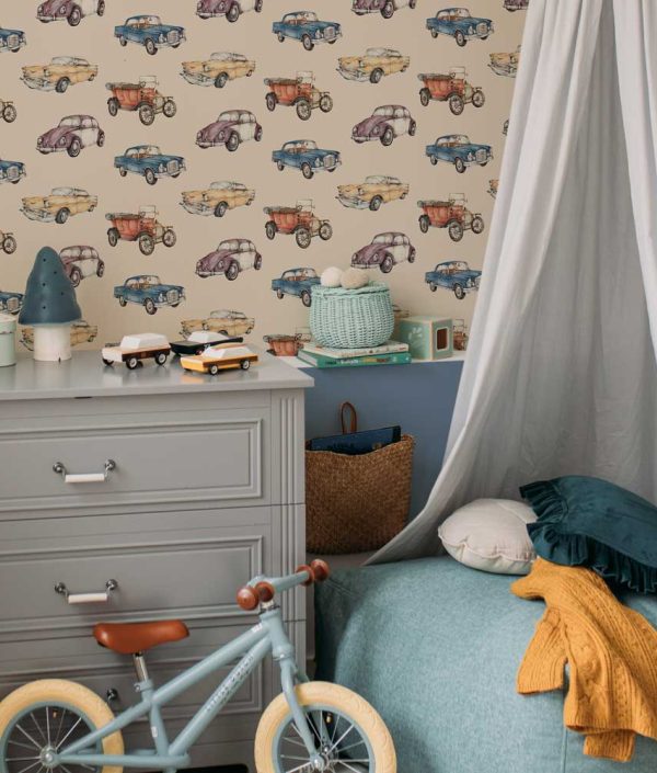 Dekornik, tapet Cars Sunny Beige