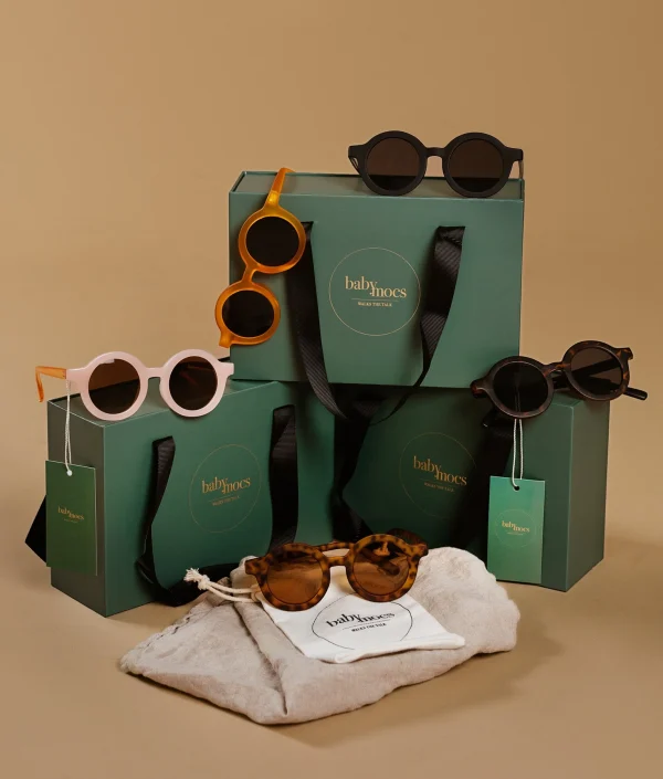 BabyMocs, solglasögon för barn, Signature Round Beige