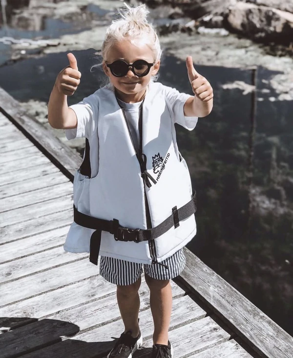 BabyMocs, solglasögon för barn, Signature Round Black - Bild 2