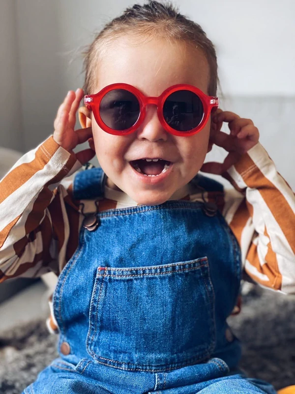 BabyMocs, solglasögon för barn, Signature Round Red - Bild 4