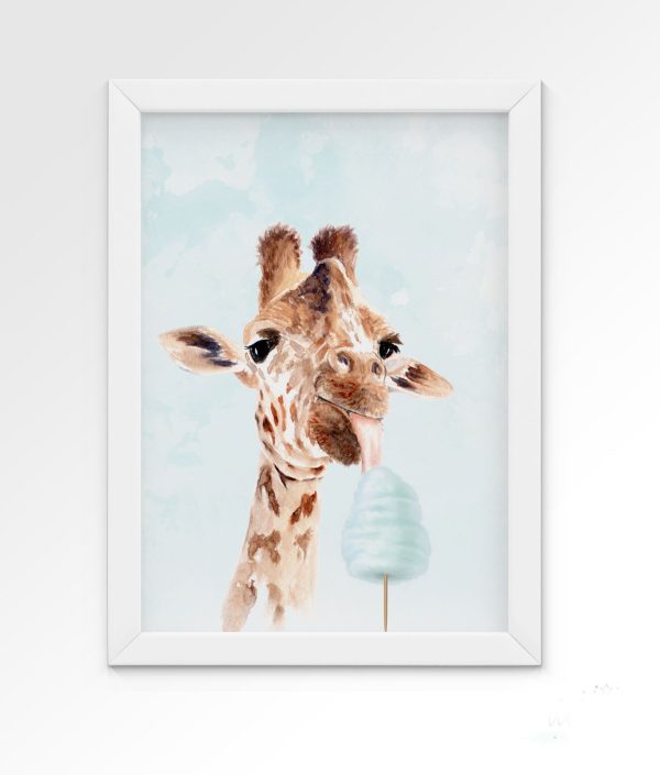 Dekorillo, poster till barnrummet, Giraff mint
