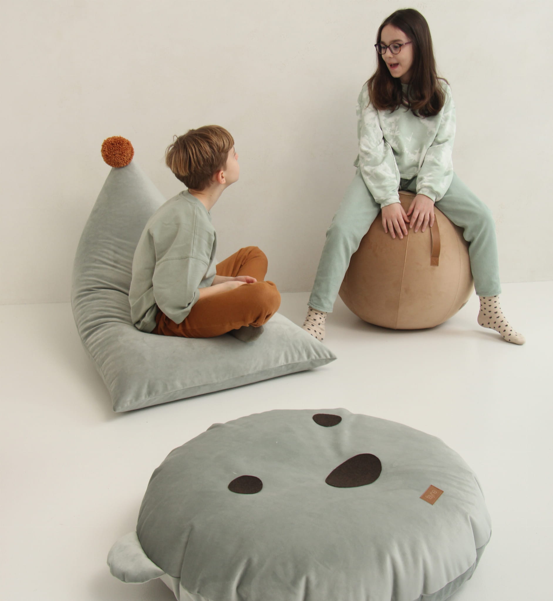 Fayne, sittpuff teddy, grön - Bild 3