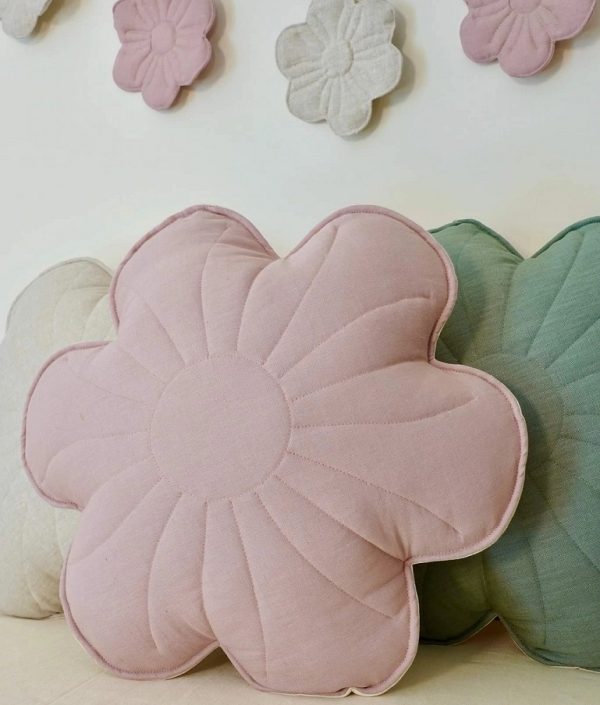 Moi Mili, kudde i linne, Bloom Powder Rose