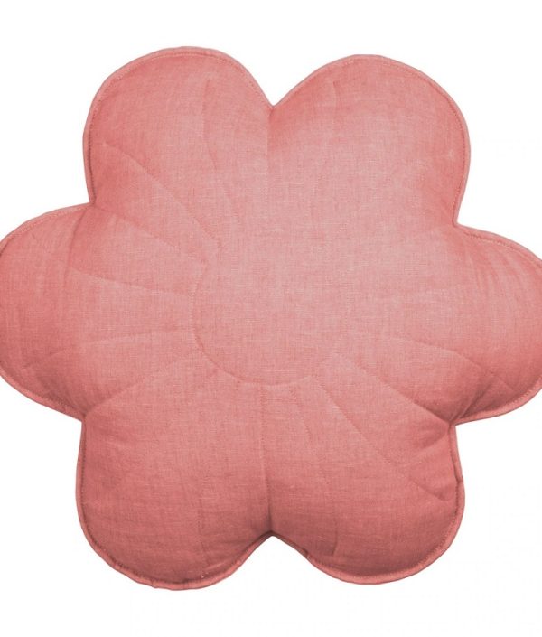 Moi Mili, kudde i linne, Bloom Coral Pink