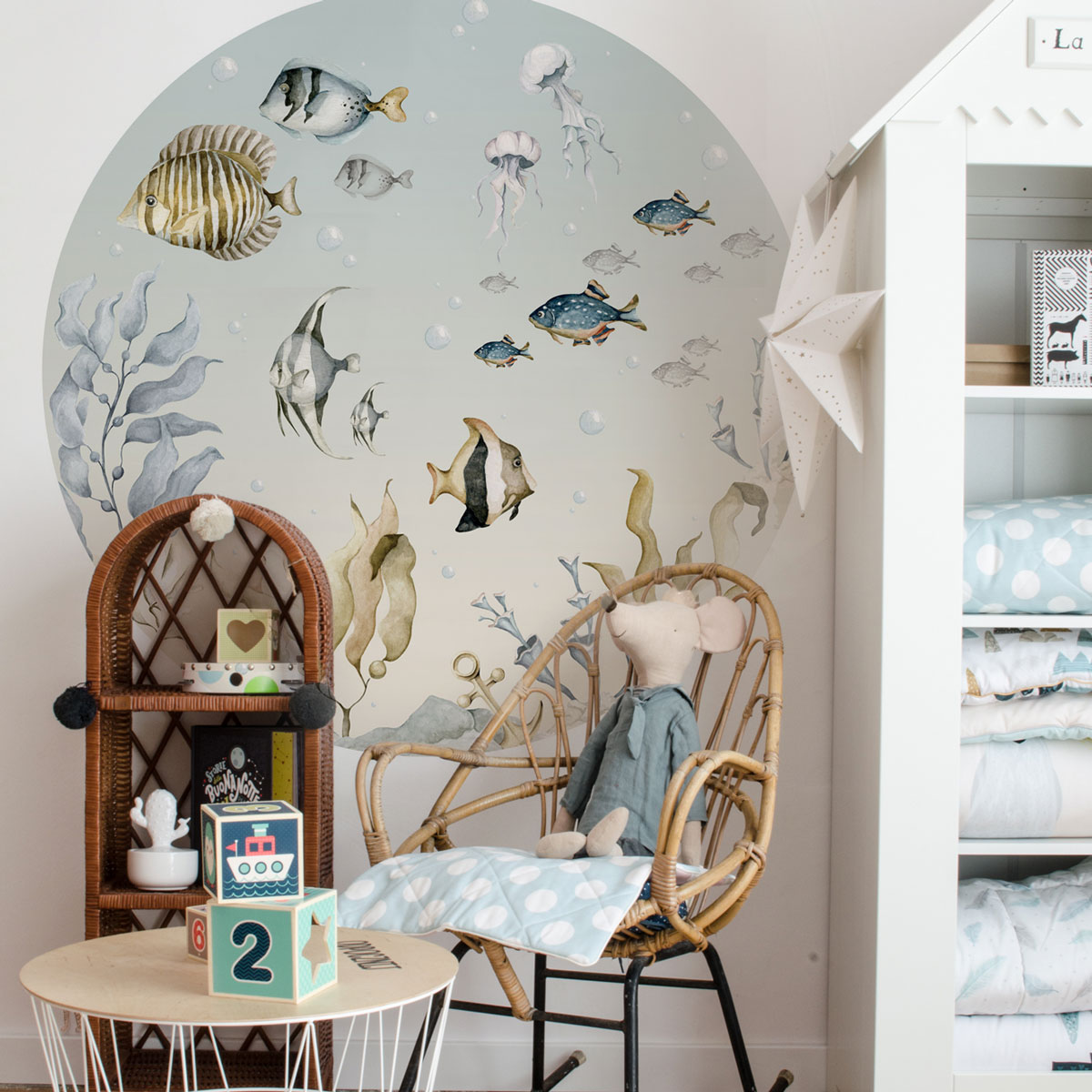 Dekornik, Sea world in a circle, väggklistermärken till barnrum - Bild 3