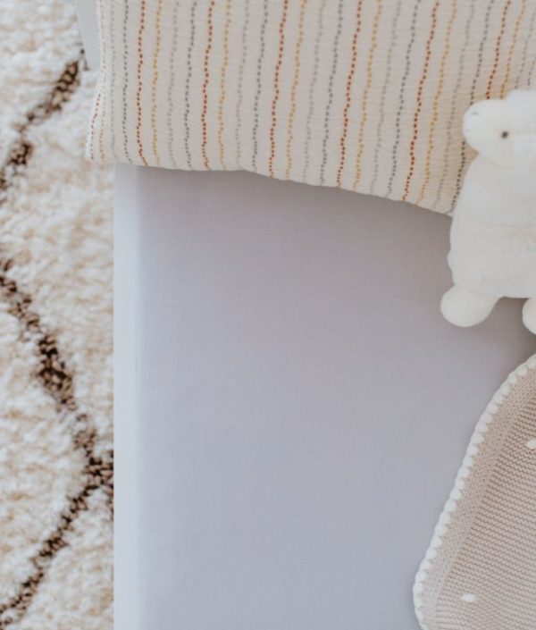 Babylove, Grå dra-på-lakan 80x160 till juniorsäng/barnsäng