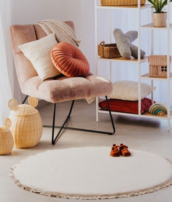 Babylove, rund lekmatta med volanger, natur