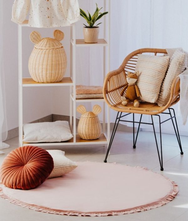 Babylove, rund lekmatta med volanger 120 cm, rosa