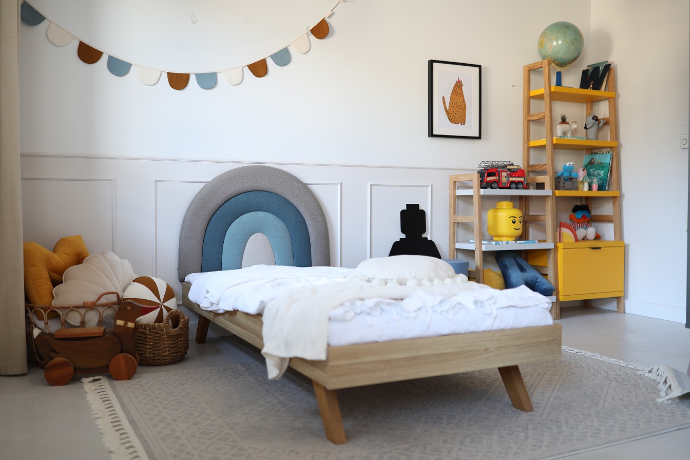 Sänggavel till barnsängen, Grå/blå regnbåge - Bild 4