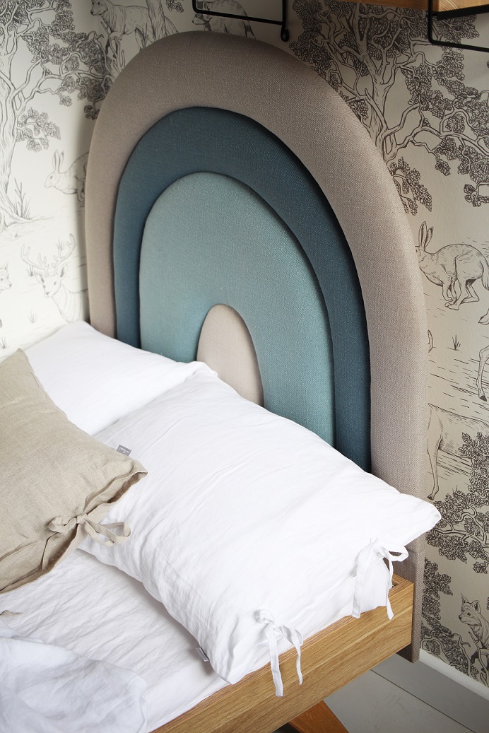 Sänggavel till barnsängen, Grå/blå regnbåge - Bild 5