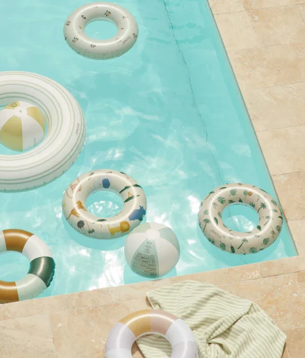 Liewood, Baloo badring, Stripe Dusty mint/Creme de la Creme