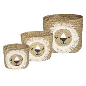 Förvaringskorg lejon, 3-pack