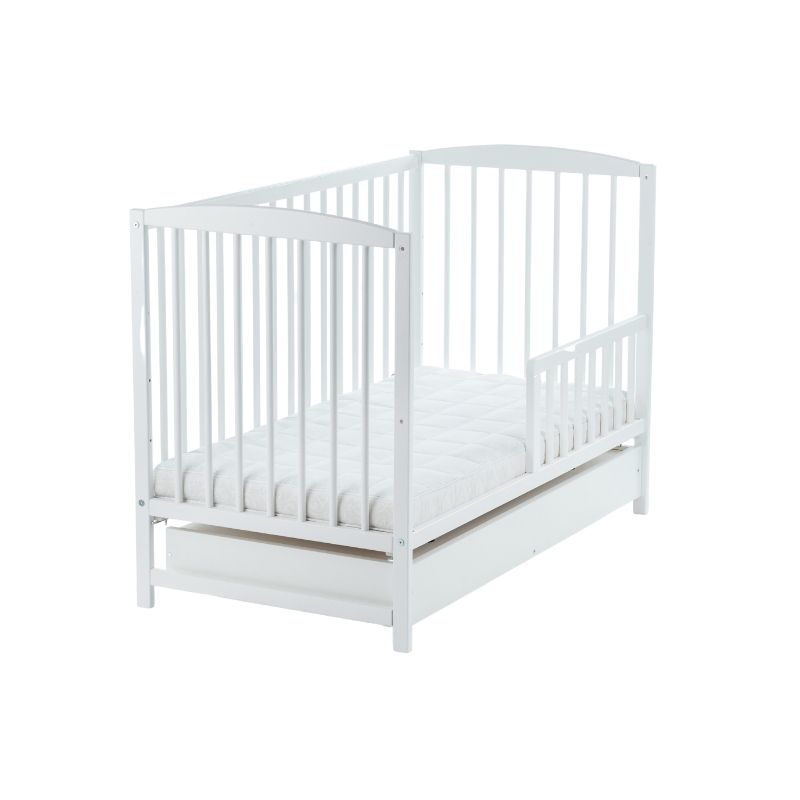 Spjälsäng/juniorsäng med förvaringslåda Stella, vit - Bild 3